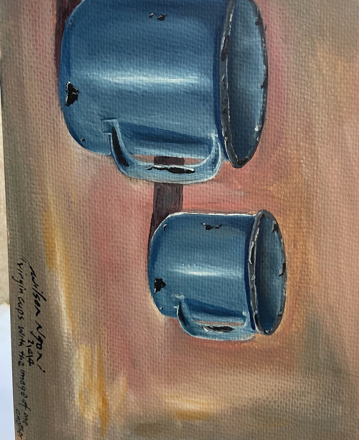 Virgin Cups with the Image of One Another — Oil on Paper