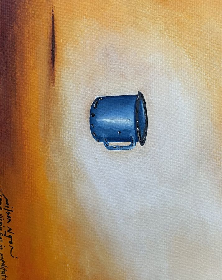 Lone Virgin Cup in Meditation - Oil on Paper